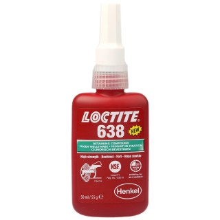 Loctite Green 638 High Strength Retaining Compound Urethane Methacrylate Liquid Bottle 50 ml 150°C -55°C 234795