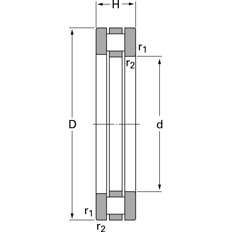 SKF Thrust Roller Bearing with 75 mm Inside Diameter and 100 mm Outside Diameter Model 81115 TN