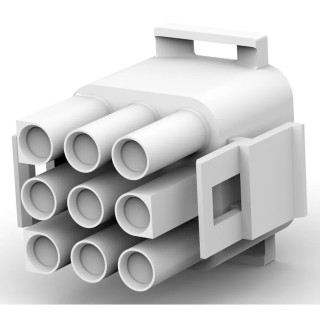 TE Connectivity Universal MATE-N-LOK Male Connector Housing 6.35 mm Pitch 9 Way 3 Row Straight 350720-4