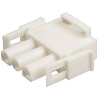 TE Connectivity Universal MATE-N-LOK Male Connector Housing 6.35 mm Pitch 3 Way 1 Row Straight 350766-4
