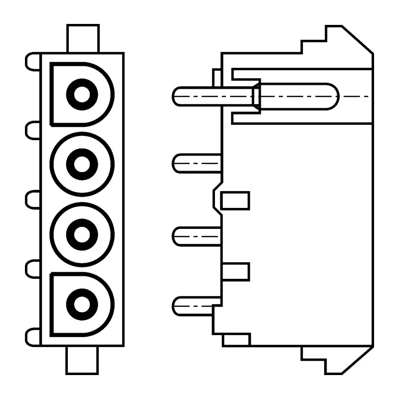 TE Connectivity Universal MATE-N-LOK Series Straight Through Hole PCB Socket 3-Contact 1 Row 6.35 mm Pitch Solder 350825-1