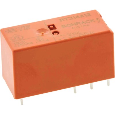 TE Connectivity PCB Power Relay 12V DC Coil 16A Switching Current SPDT RT314A12