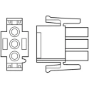 TE Connectivity Universal MATE-N-LOK Male Connector Housing 6.35 mm Pitch 9 Way 3 Row Straight 350720-4