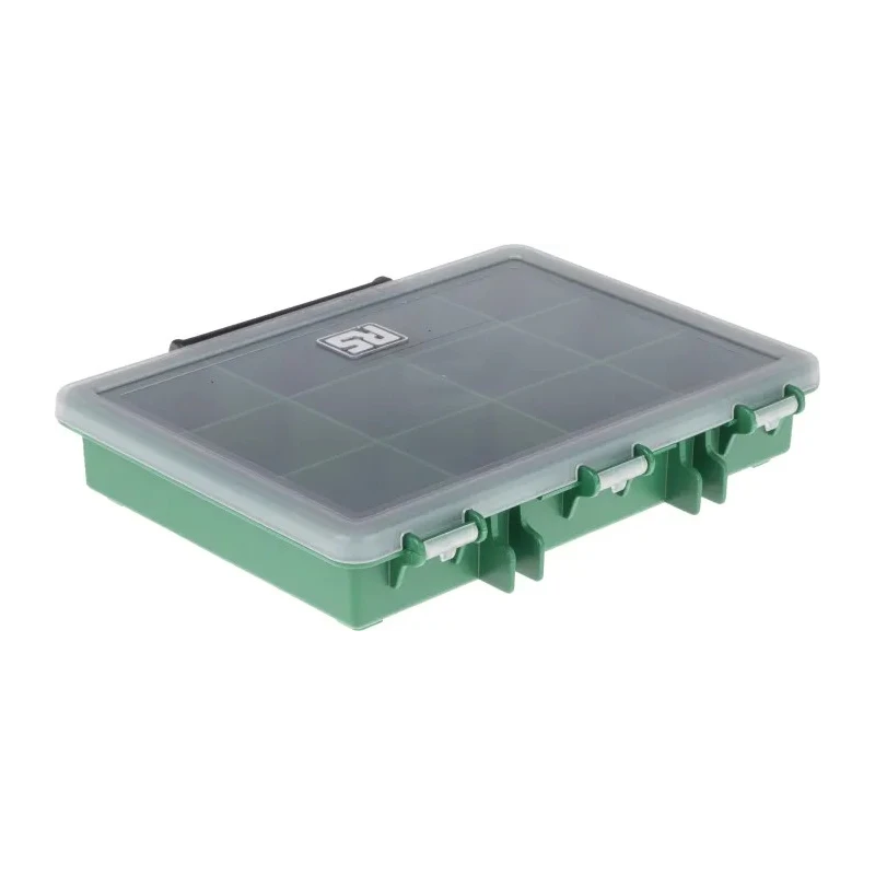 RS PRO 12 Cell Green Polypropylene Compartment Box, 32 mm x 175 mm x 143 mm 515-568