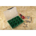 RS PRO 12 Cell Green Polypropylene Compartment Box, 32 mm x 175 mm x 143 mm 515-568