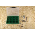 RS PRO 12 Cell Green Polypropylene Compartment Box, 32 mm x 175 mm x 143 mm 515-568