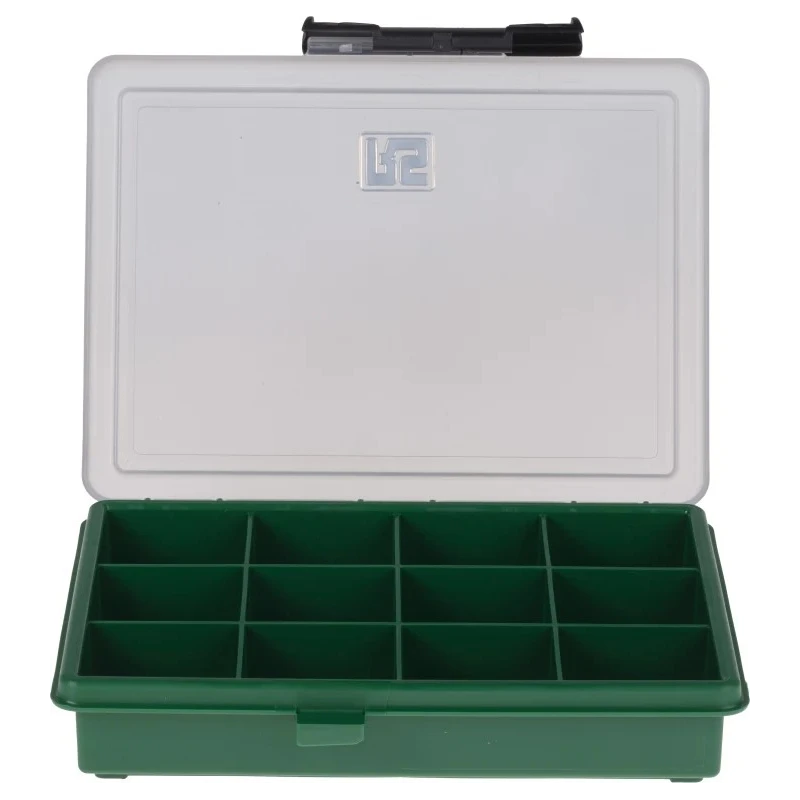 RS PRO 12 Cell Green Polypropylene Compartment Box, 32 mm x 175 mm x 143 mm 515-568