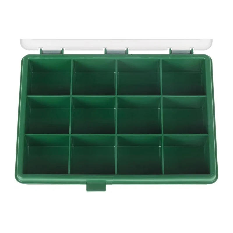 RS PRO 12 Cell Green Polypropylene Compartment Box, 32 mm x 175 mm x 143 mm 515-568