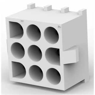 TE Connectivity Universal MATE-N-LOK Series Straight Through Hole PCB Socket, 9-Contact, 3 Row, 6.35 mm Pitch, 19A 350828-1