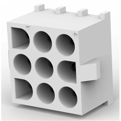 TE Connectivity Universal MATE-N-LOK Series Straight Through Hole PCB Socket, 9-Contact, 3 Row, 6.35 mm Pitch, 19A 350828-1