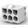 TE Connectivity Universal MATE-N-LOK Series Straight Through Hole PCB Socket, 6-Contact, 3 Row, 6.35 mm Pitch, 19A 350827-1