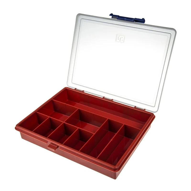 RS PRO 9 Cell Red Polypropylene Compartment Box 43 mm x 240 mm x 195 mm 515-574