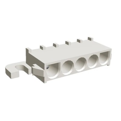 TE Connectivity Universal MATE-N-LOK Series Right Angle Through Hole PCB Header 5 Contacts 6.35 mm Pitch 1 Row 1-350945-0