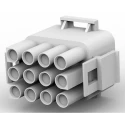 TE Connectivity Universal MATE-N-LOK Male Connector Housing 6.35 mm Pitch 12 Way 3 Row Straight 350735-4