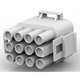 TE Connectivity Universal MATE-N-LOK Male Connector Housing 6.35 mm Pitch 12 Way 3 Row Straight 350735-4