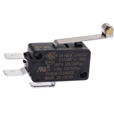 Honeywell Technologies Roller Lever Micro Switch, Quick Connect Terminal, 16A, 250 V AC, SPDT, IP67 V15H16-CZ100A06