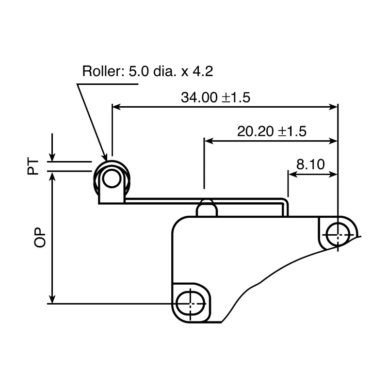 Honeywell Technologies Roller Lever Micro Switch, Quick Connect Terminal, 16A, 250 V AC, SPDT, IP67 V15H16-CZ100A06