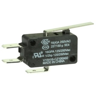 Honeywell Technologies Leaf Lever Micro Switch, Quick Connect Terminal, 16A, 250V AC, SPDT, IP67 V15H16-CZ100A02
