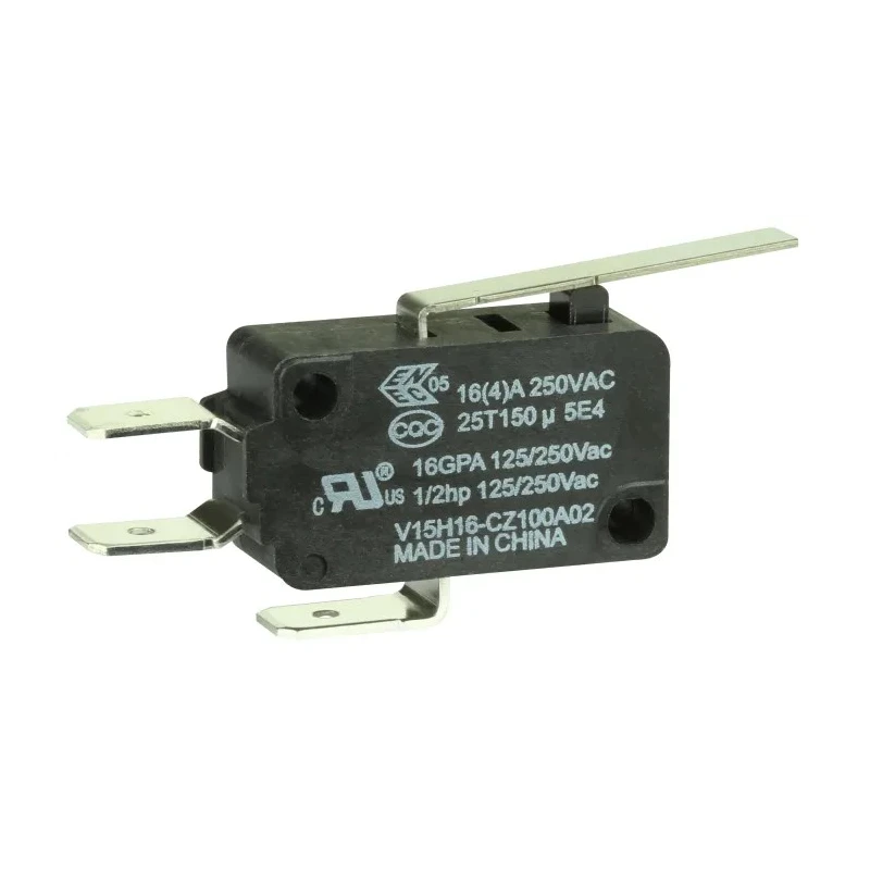 Honeywell Technologies Leaf Lever Micro Switch, Quick Connect Terminal, 16A, 250V AC, SPDT, IP67 V15H16-CZ100A02