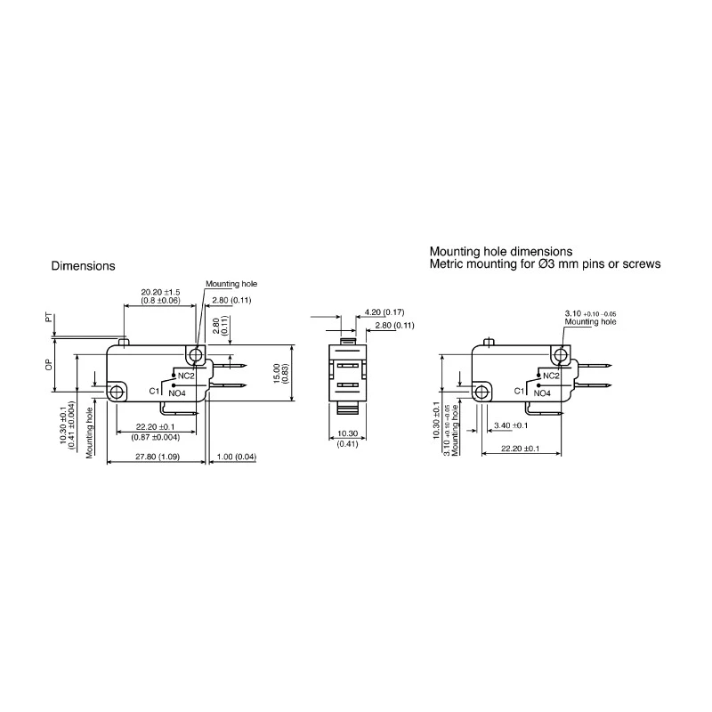 Honeywell Technologies Leaf Lever Micro Switch, Quick Connect Terminal, 16A, 250V AC, SPDT, IP67 V15H16-CZ100A02