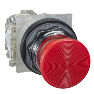 Schneider Electric Harmony 9001K Series Illuminated Push Button Switch, Spring Return, 30 mm Cutout, 1 CO, Red 9001KR24RH13