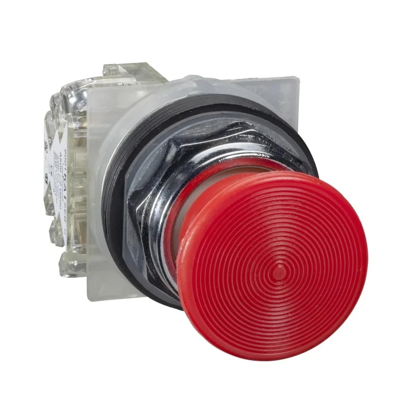 Schneider Electric Harmony 9001K Series Illuminated Push Button Switch, Spring Return, 30 mm Cutout, 1 CO, Red 9001KR24RH13