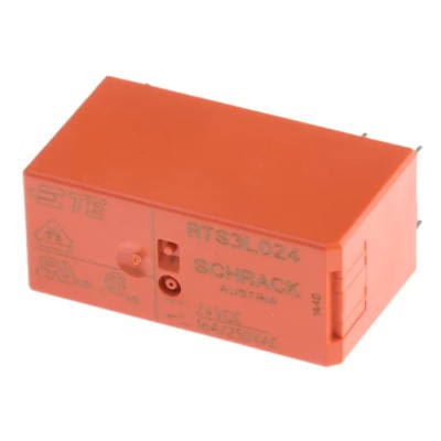 TE Connectivity Power Relay PCB Mount SPST 24V DC Coil 16A Switching Current RTS3L024