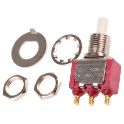 C & K 8020 Series Push Button Switch Momentary Panel Mount with SPDT Contact Configuration 6.9 x 12.7 mm Cutout 28 8121SHZGE