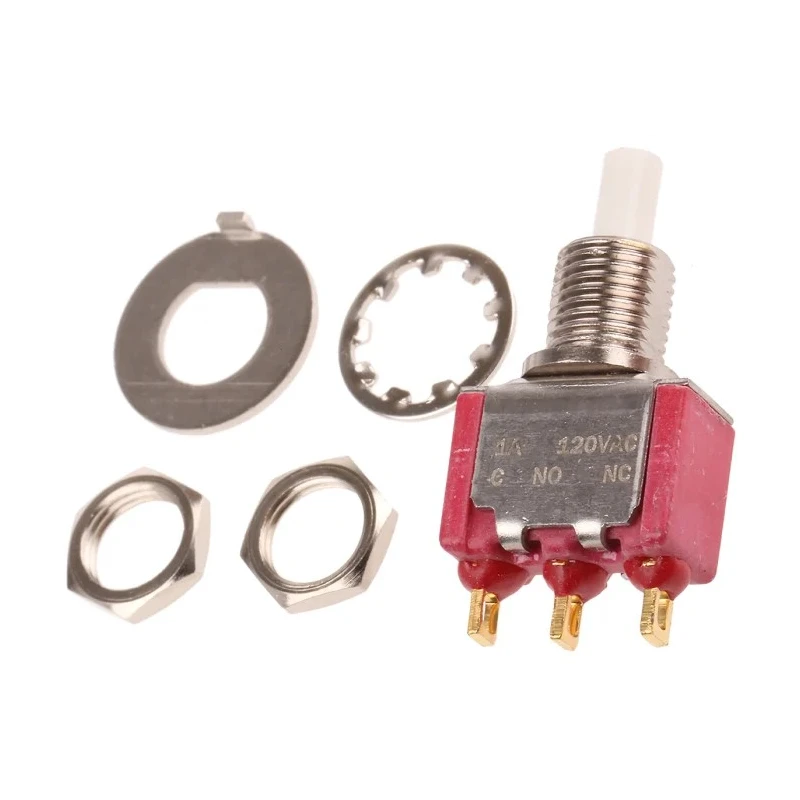 C & K 8020 Series Push Button Switch Momentary Panel Mount with SPDT Contact Configuration 6.9 x 12.7 mm Cutout 28 8121SHZGE
