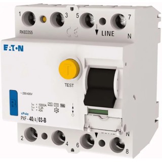 Eaton PXF Series Residual Current Circuit Breaker 40A 4-Pole 300mA Type B 10kA 230V ac 400V ac 300300 PXF-40/4/03-B