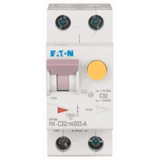 Eaton Residual Current Circuit Breaker with Overload Protection, 32A Current Rating, 1-Pole, 30 mA 236967 PXK-C32/1N/003-A