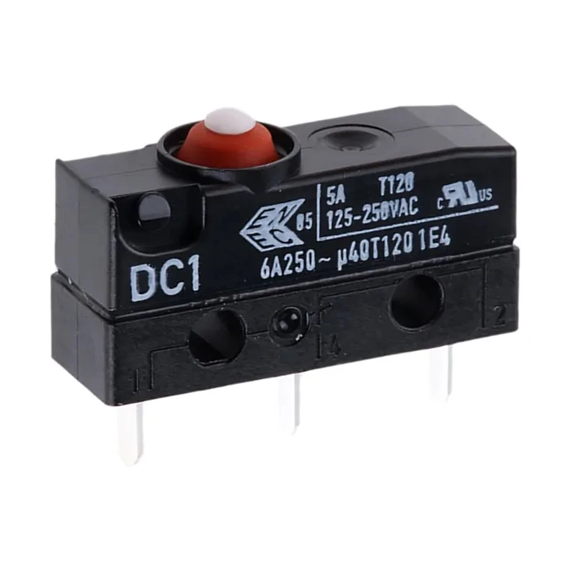 ZF DC1C-H1AA Button Micro Switch, PCB Terminal, 6A, 250 V ac, SPDT, IP6K7
