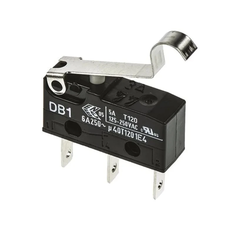ZF Simulated Roller Lever Micro Switch, Tab Terminal, 6A, 250 V AC, SPDT, IP50 DB1C-B1SC