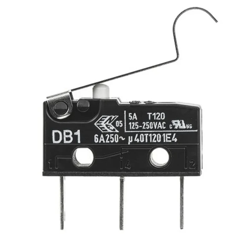 ZF Simulated Roller Lever Micro Switch, Tab Terminal, 6A, 250 V AC, SPDT, IP50 DB1C-B1SC