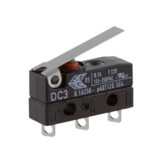 ZF Short Lever Micro Switch, Solder Terminal, 100mA, 250 V AC, SPDT Contact Configuration, IP6K7 Protection DC3C-A1LB