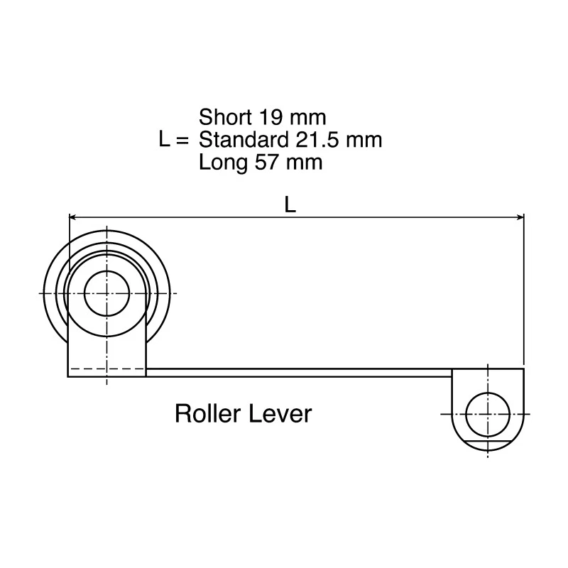 ZF Microswitch Actuator Straight Lever for Use with DC (LC) Series 614-1233