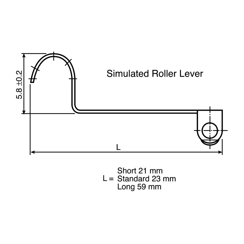 ZF Microswitch Actuator Long Straight Lever For Use With LD Switch 614-1234