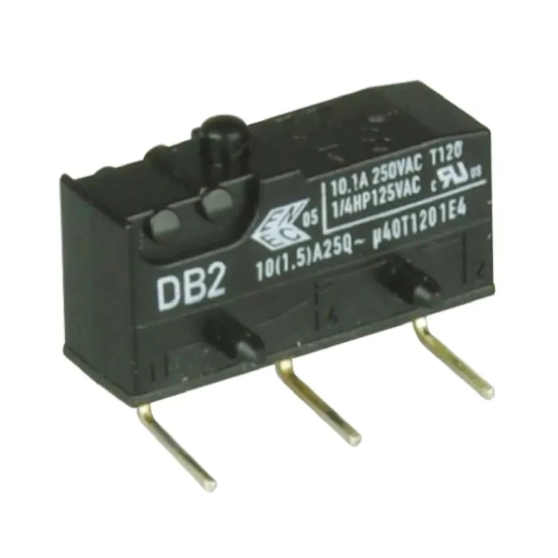 ZF Button Micro Switch with Right Angle PCB Terminal, 10.1A, 250 V AC, SPDT, IP50 DB2C-D2AA