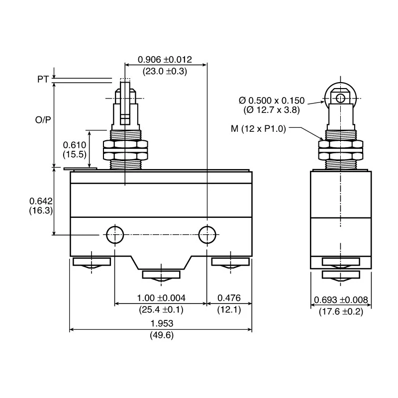 ZF Roller Micro Switch Screw Terminal 20A 250V ac SPDT GPTCRH02