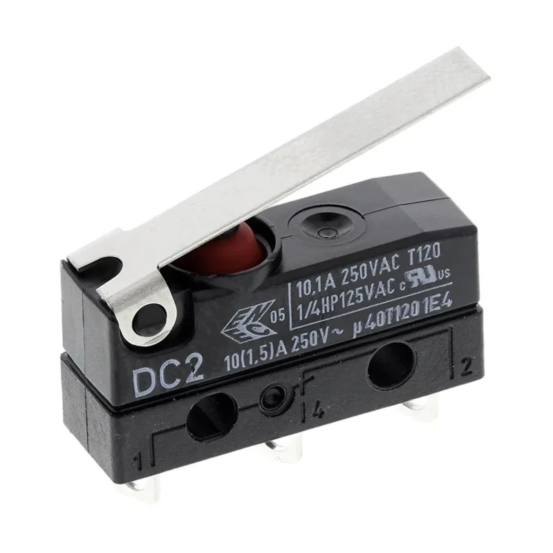 ZF Hinge Lever Micro Switch, Solder Terminal, 10.1A, 250 V ac, SPDT, IP6K7 DC2C-A1LC