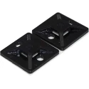 RS PRO Black Self-Adhesive Cable Tie Mount 4.6 mm Tie Width 19.5 mm x 19.5 mm Base, Polyamide 66, Temperature -40°C 204-0242