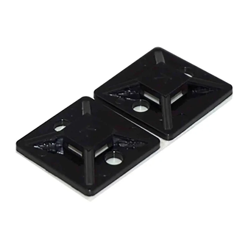 RS PRO Black Self-Adhesive Cable Tie Mount 4.6 mm Tie Width 19.5 mm x 19.5 mm Base, Polyamide 66, Temperature -40°C 204-0242