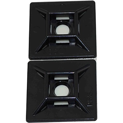 RS PRO Black Self-Adhesive Cable Tie Mount 5.5 mm Cable Tie Width Acceptance 28.6 mm x 28.6 mm Mount 204-0245