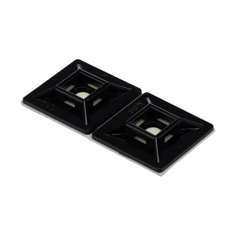 RS PRO Black Self-Adhesive Cable Tie Mount 5.5 mm Cable Tie Width Acceptance 28.6 mm x 28.6 mm 204-0244