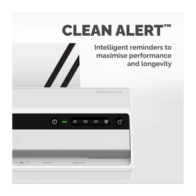 Fellowes Saturn A4 Hot Laminator Silver Black Laminating Width 320mm 250μm 1.7kg 1min Warm-up 5724901