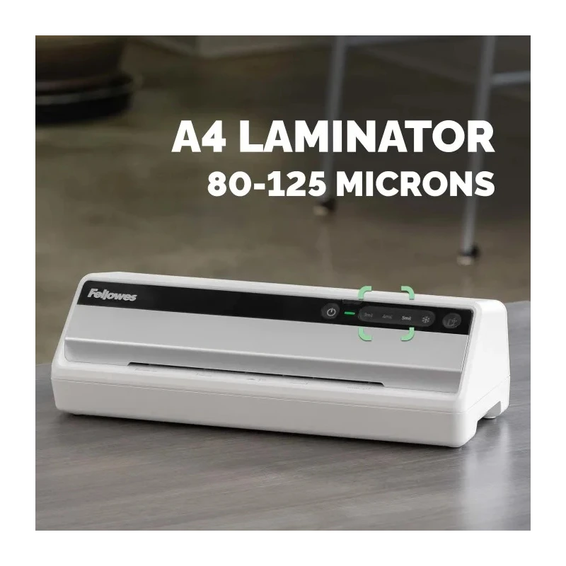 Fellowes Saturn A4 Hot Laminator Silver Black Laminating Width 320mm 250μm 1.7kg 1min Warm-up 5724901