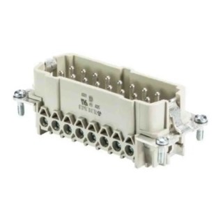 Wieland Male Insert Panel Mount Screw Terminal Connector 16 Contacts 16A 500V BAS STS 70.310.1640.0