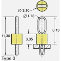 Keystone 1.6 mm Black Insulated Terminal Post Nylon Phosphor Bronze Body UL Standard 5011