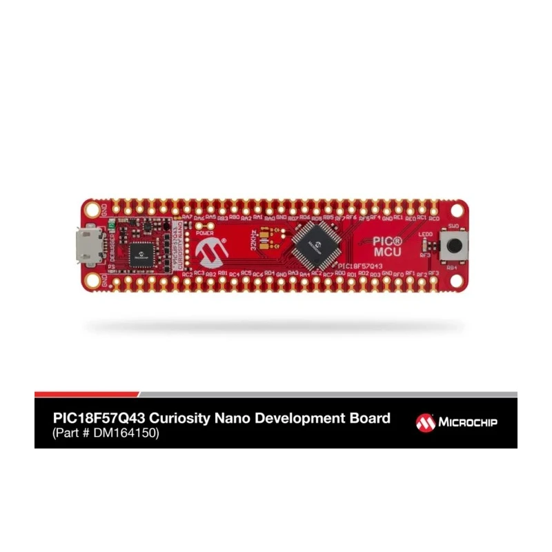 Microchip PIC18F57Q43 Curiosity Nano Evaluation Kit GPIO Evaluation Board DM164150