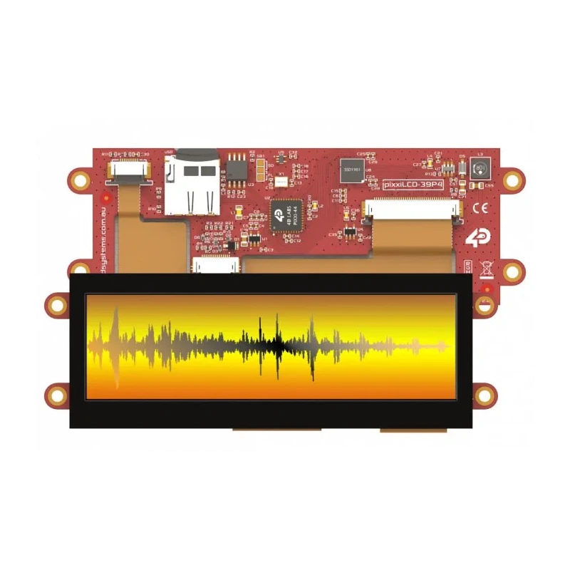 4D Systems LCD Colour Display Touch Screen 99.06 mm 480 x 128 pixel SPI Interface pixxiLCD-39P4-CTP